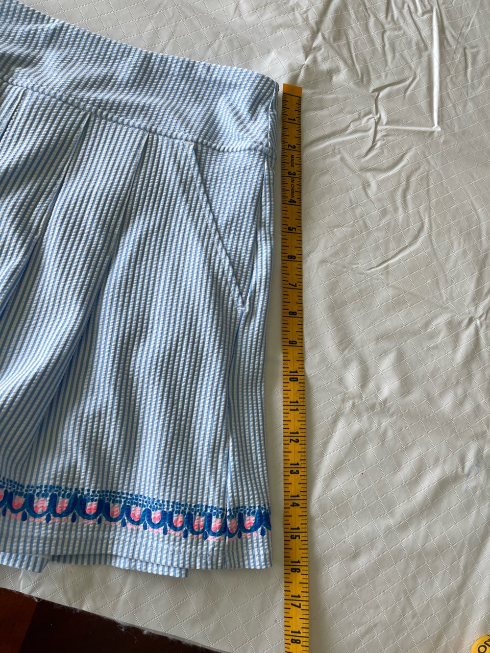 LILLY PULITZER “Luxletic” Blue Striped pleated skort with Embroidered Hem - Picture 6 of 7